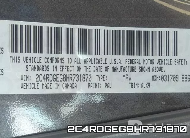 2C4RDGEG8HR731870 фото 10