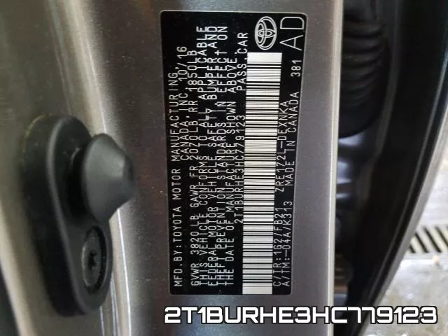 2T1BURHE3HC779123 фото 2