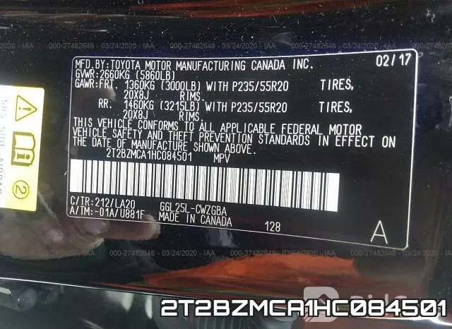 2T2BZMCA1HC084501 фото 10