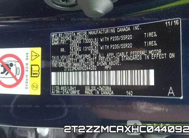 2T2ZZMCAXHC044092 фото 10