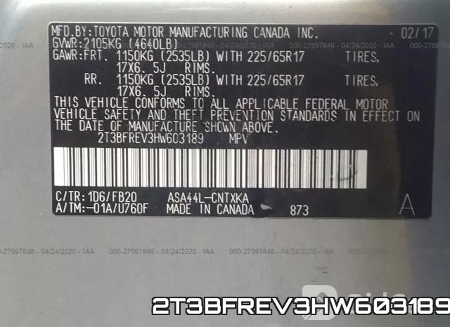 2T3BFREV3HW603189 фото 10