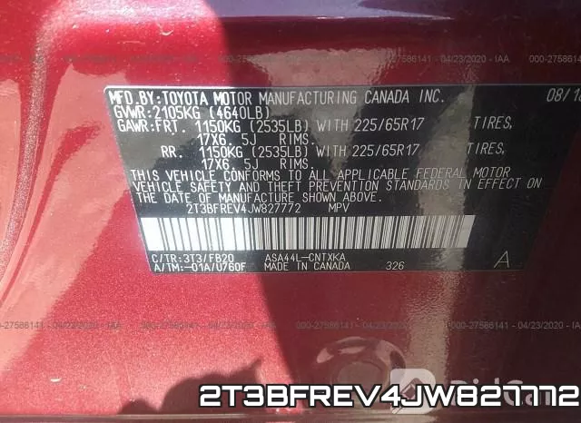 2T3BFREV4JW827772 фото 10