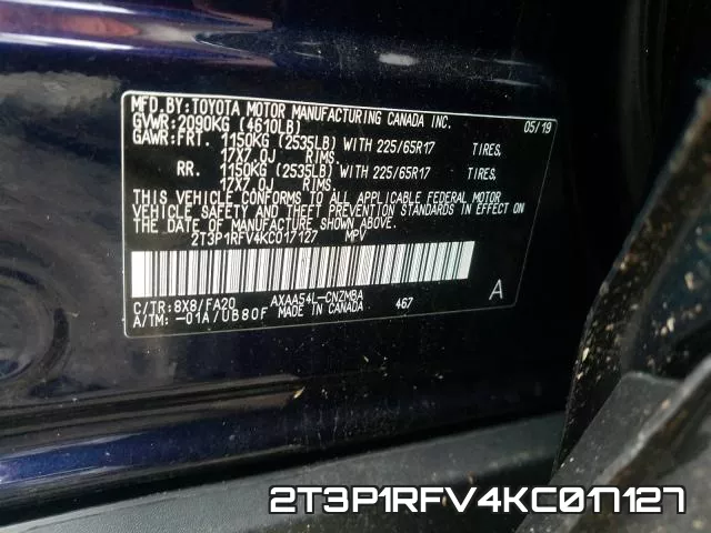 2T3P1RFV4KC017127 фото 2