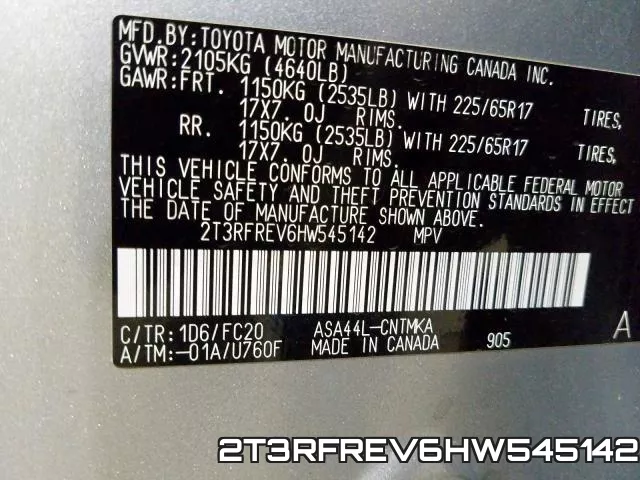 2T3RFREV6HW545142 фото 2