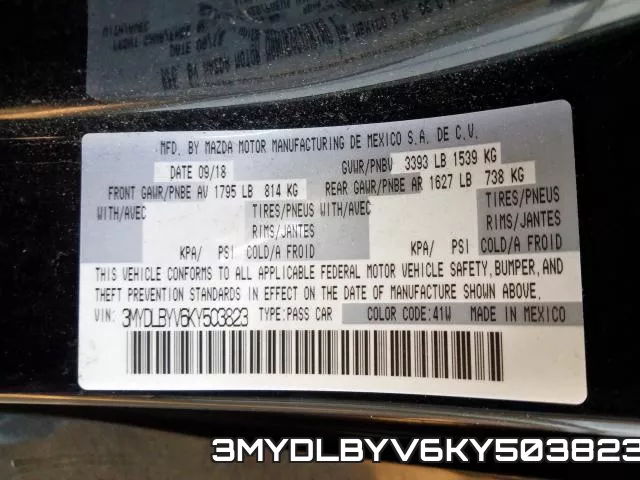 3MYDLBYV6KY503823 фото 2