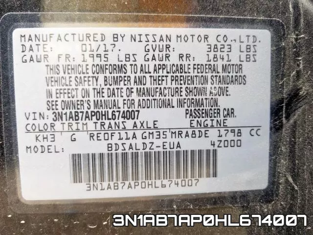 3N1AB7AP0HL674007 фото 2