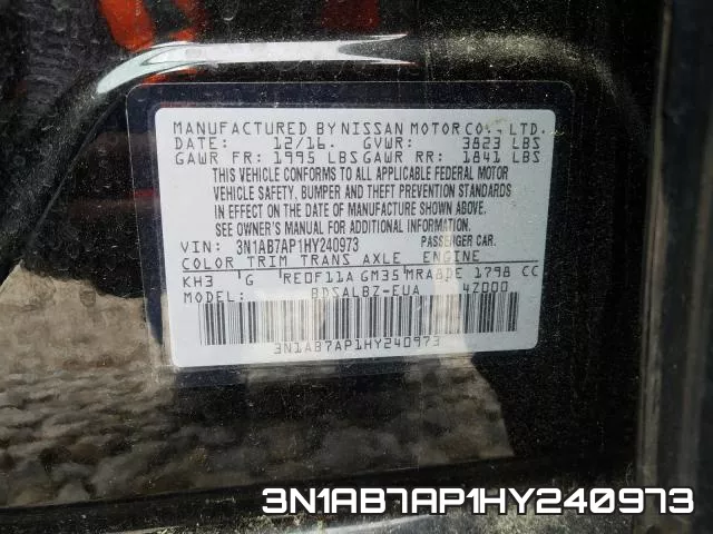 3N1AB7AP1HY240973 фото 2