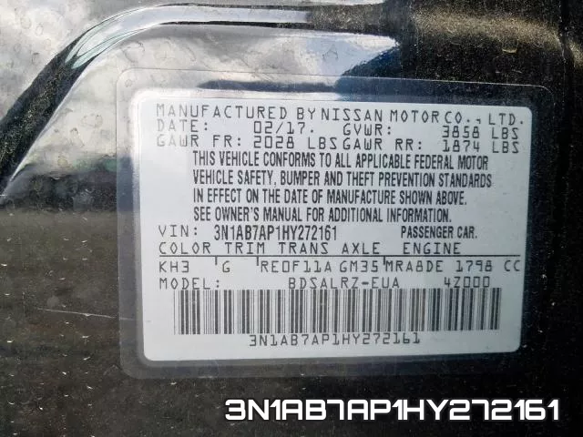 3N1AB7AP1HY272161 фото 2