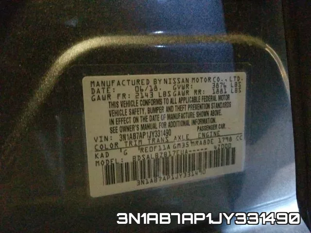 3N1AB7AP1JY331490 фото 2