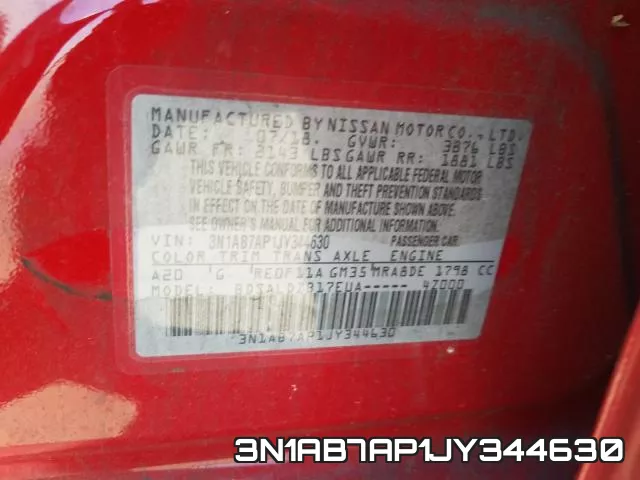 3N1AB7AP1JY344630 фото 2