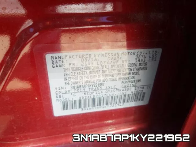 3N1AB7AP1KY221962 фото 2