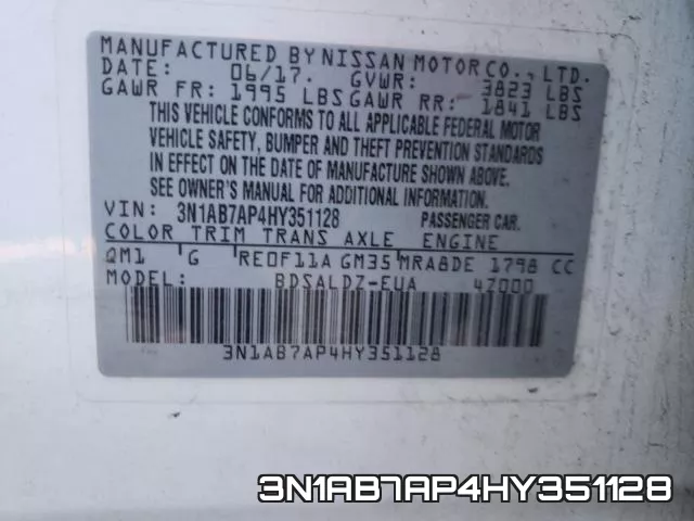 3N1AB7AP4HY351128 фото 2