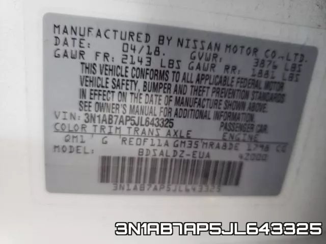3N1AB7AP5JL643325 фото 2