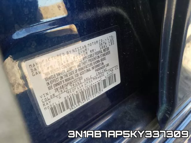 3N1AB7AP5KY337309 фото 2
