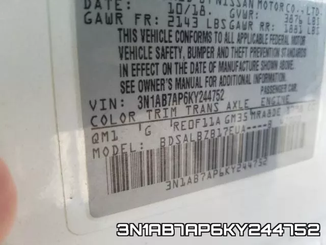 3N1AB7AP6KY244752 фото 2