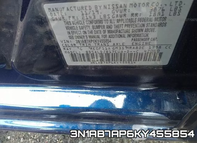 3N1AB7AP6KY455854 фото 10