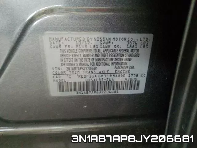 3N1AB7AP8JY206681 фото 2