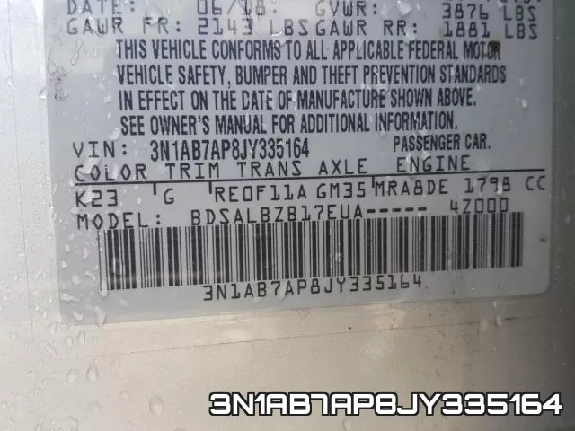 3N1AB7AP8JY335164 фото 2