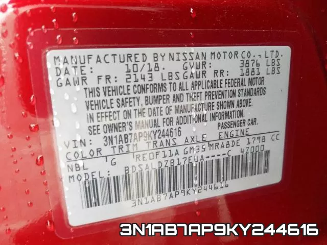 3N1AB7AP9KY244616 фото 2