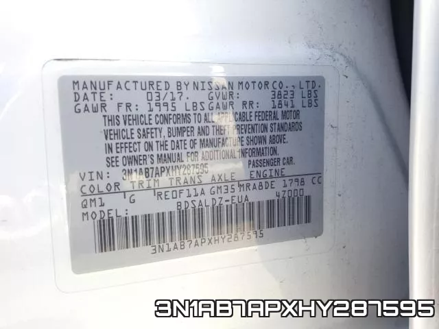 3N1AB7APXHY287595 фото 2