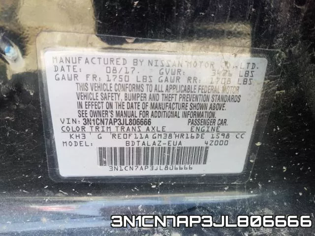 3N1CN7AP3JL806666 фото 2