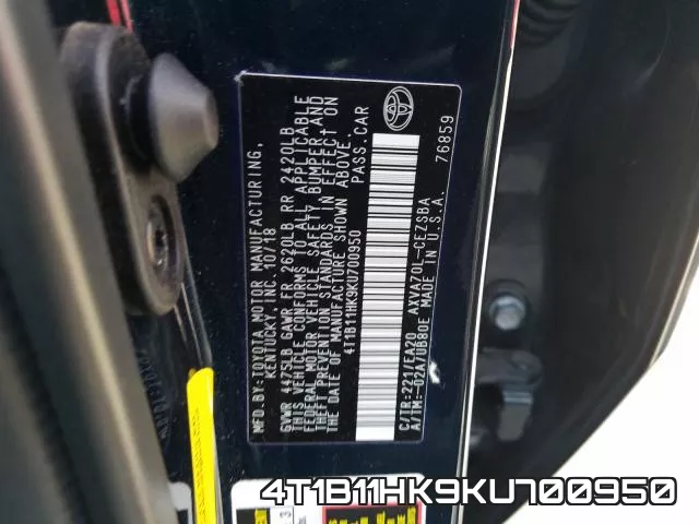 4T1B11HK9KU700950 фото 2
