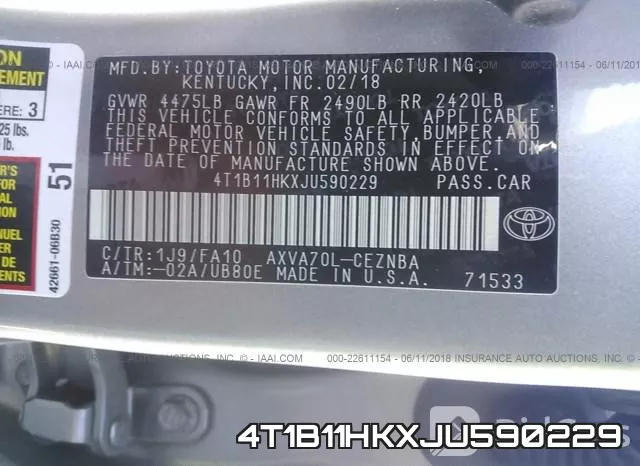 4T1B11HKXJU590229 фото 10
