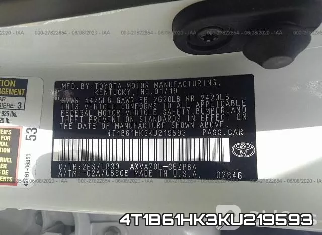 4T1B61HK3KU219593 фото 10