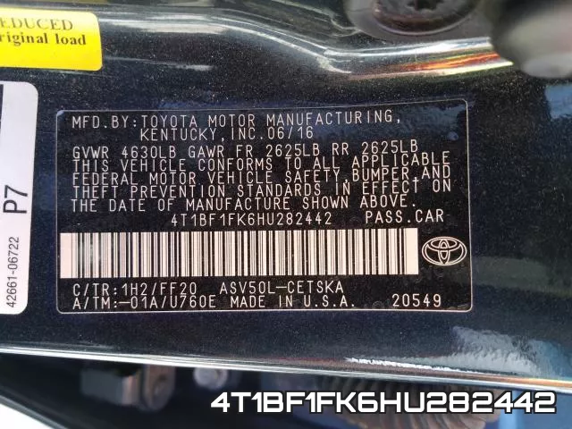 4T1BF1FK6HU282442 фото 2