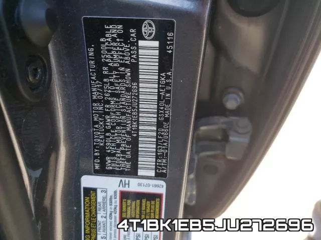 4T1BK1EB5JU272696 фото 2