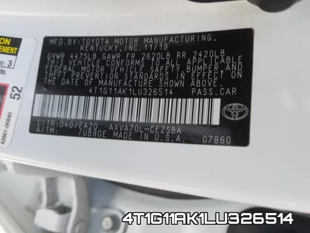 4T1G11AK1LU326514 фото 2