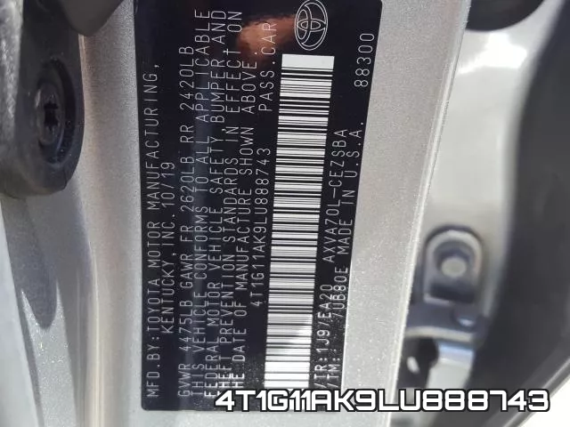 4T1G11AK9LU888743 фото 2