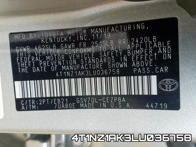 4T1NZ1AK3LU036758 фото 2