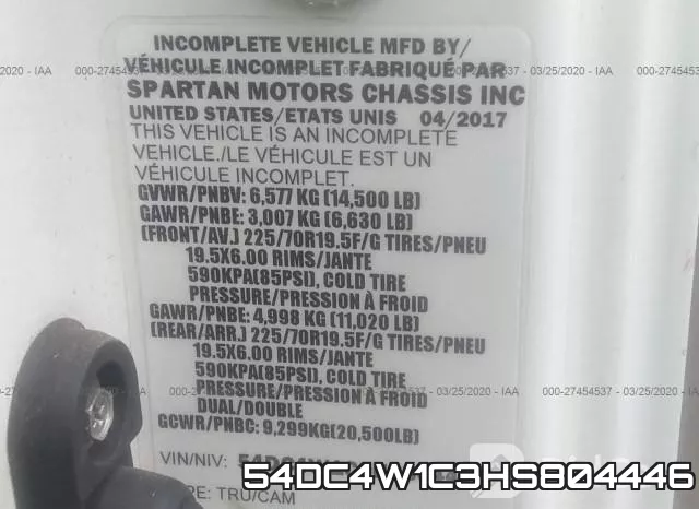 54DC4W1C3HS804446 фото 10