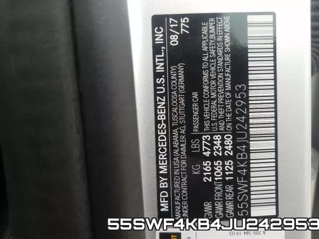 55SWF4KB4JU242953 фото 2