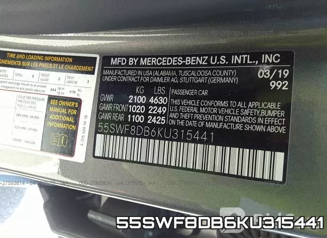 55SWF8DB6KU315441 фото 10