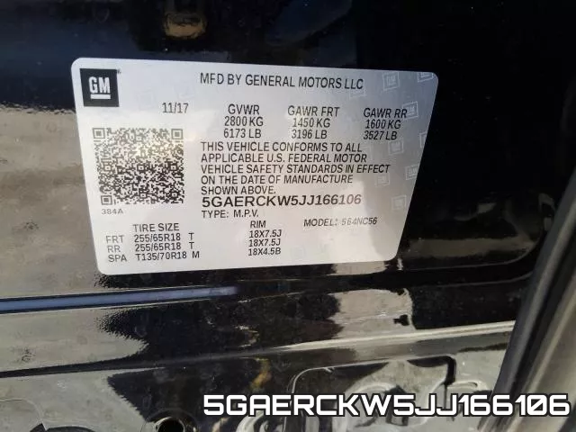 5GAERCKW5JJ166106 фото 2
