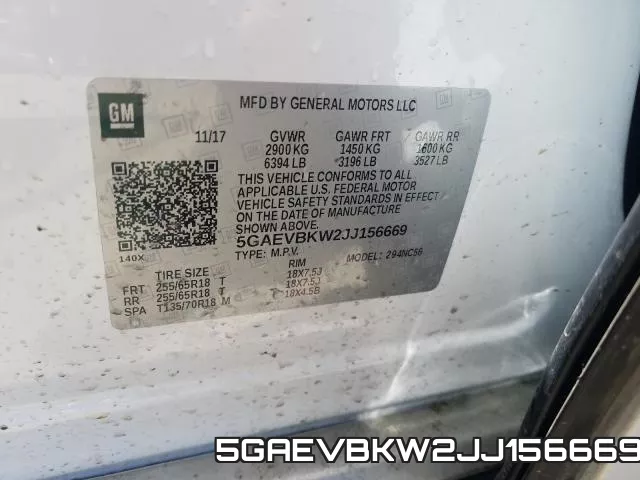5GAEVBKW2JJ156669 фото 2