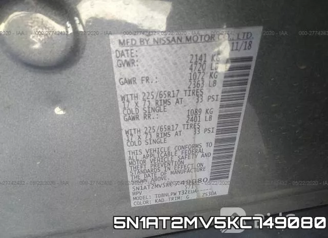 5N1AT2MV5KC749080 фото 10