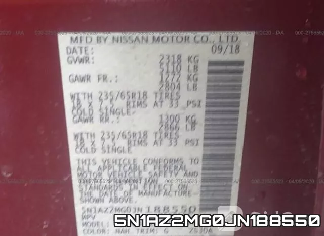 5N1AZ2MG0JN188550 фото 10