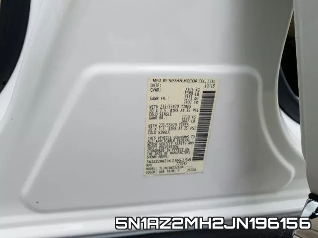 5N1AZ2MH2JN196156 фото 2