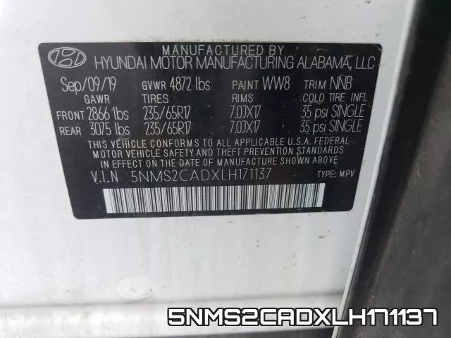 5NMS2CADXLH171137 фото 2