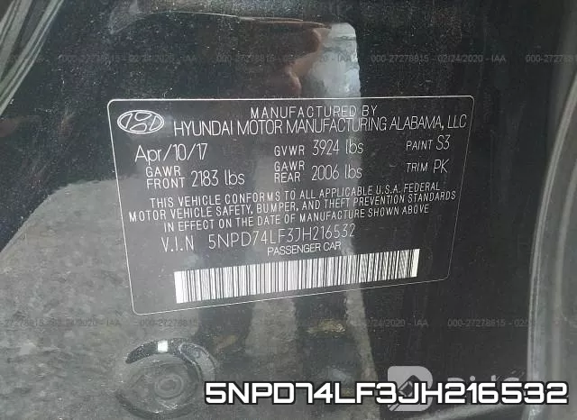 5NPD74LF3JH216532 фото 10
