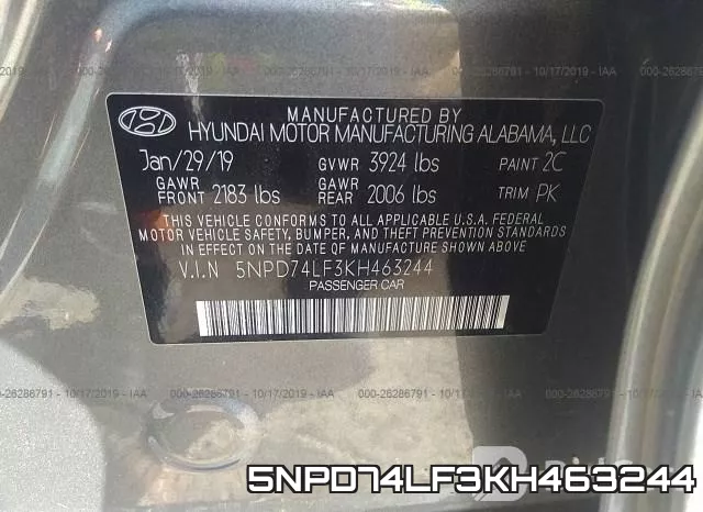 5NPD74LF3KH463244 фото 10