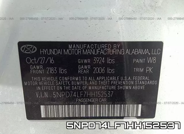 5NPD74LF7HH152537 фото 10