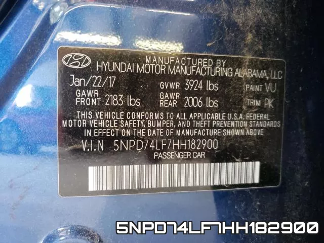 5NPD74LF7HH182900 фото 2