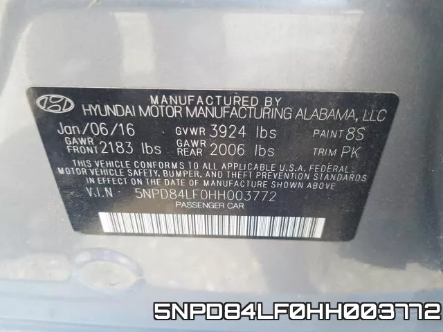 5NPD84LF0HH003772 фото 2