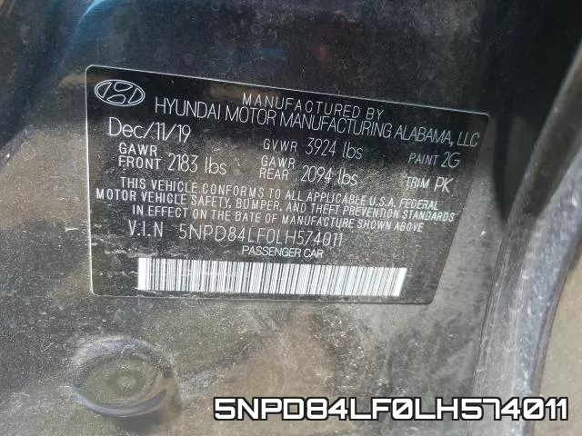 5NPD84LF0LH574011 фото 2