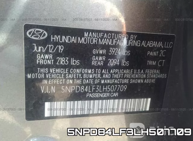 5NPD84LF3LH507709 фото 10