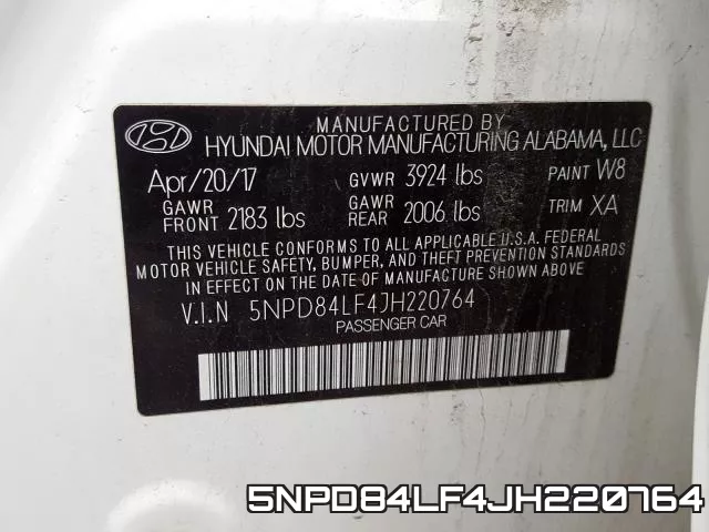 5NPD84LF4JH220764 фото 2